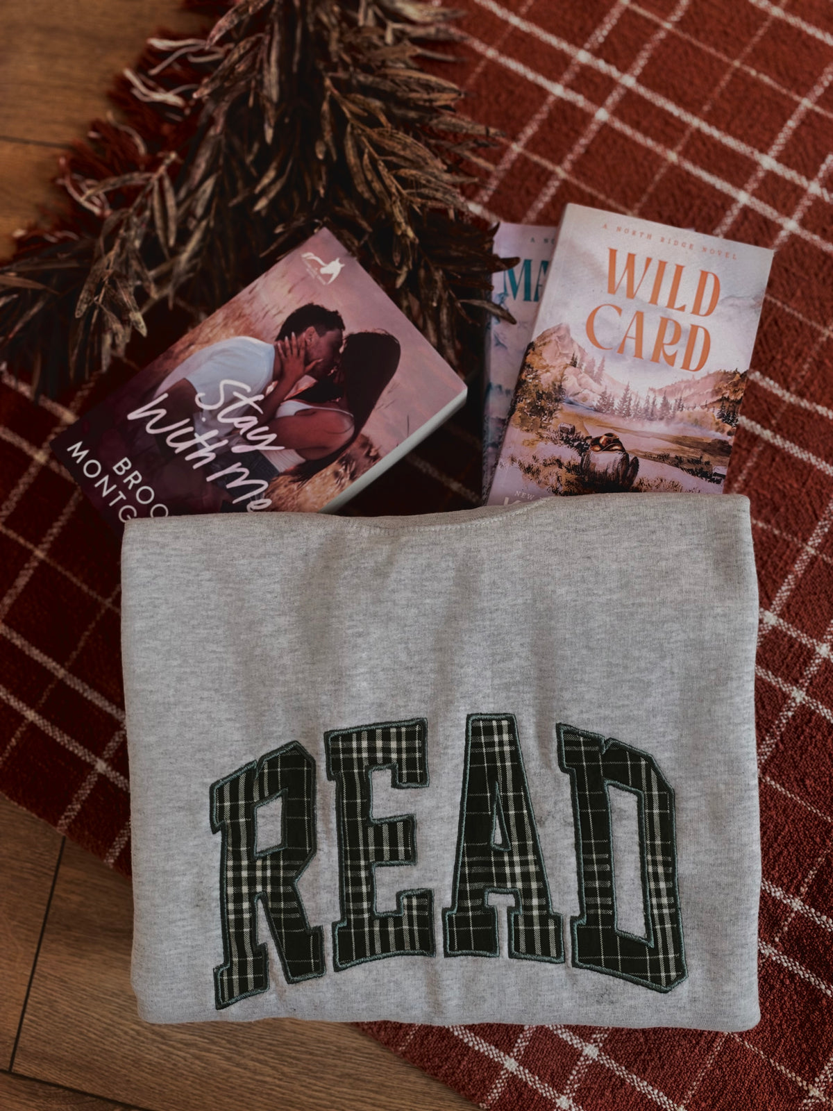 READ Plaid Appliqué Crewneck