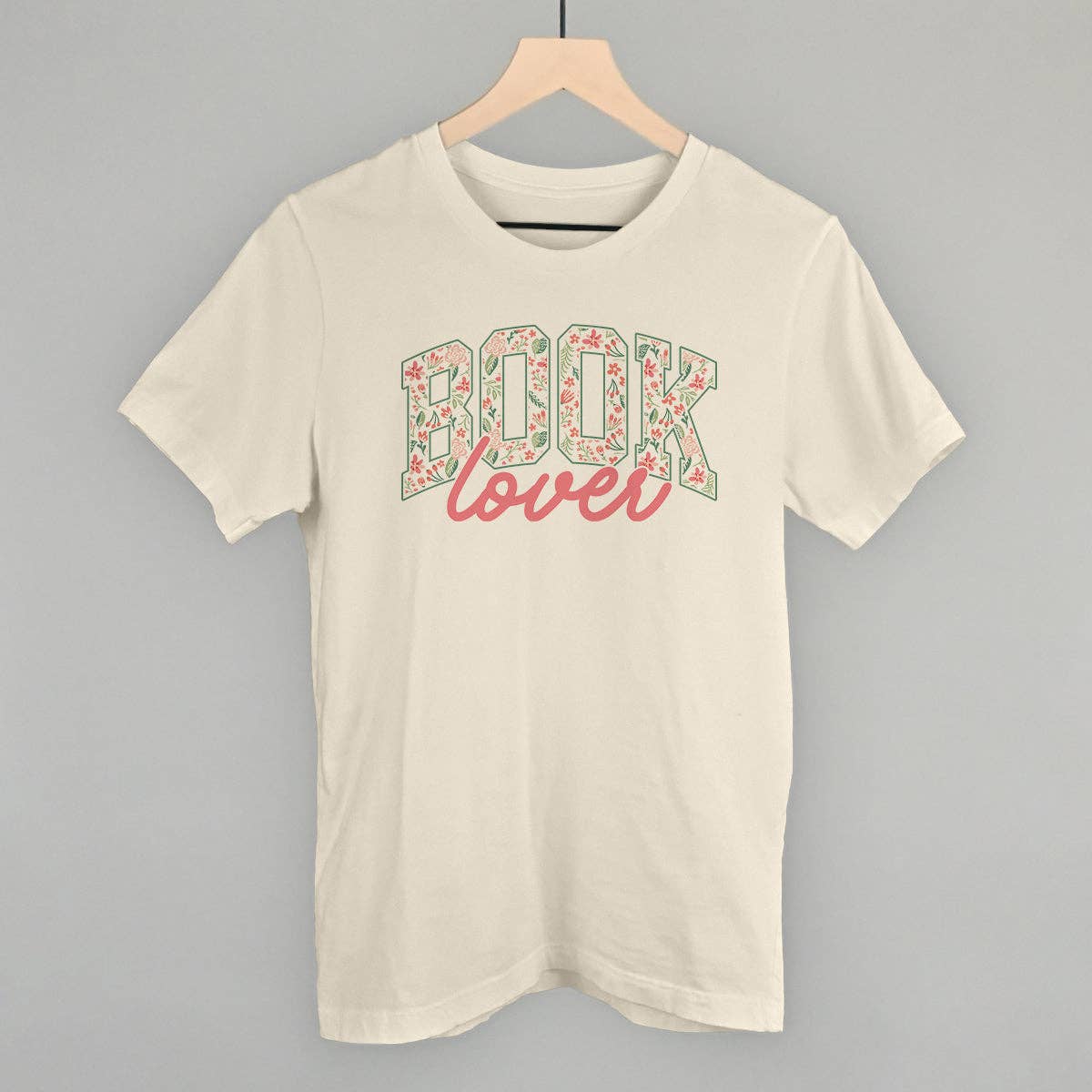 Book Lover Floral Arch + Script: Ivory/Comfort Colors Tee