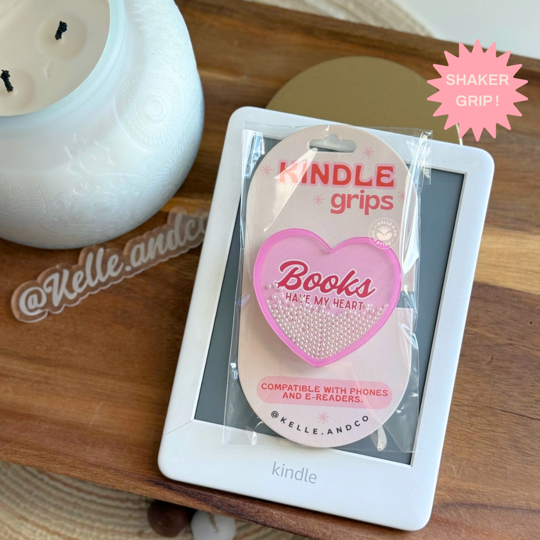 Pink Books; Kindle Grip