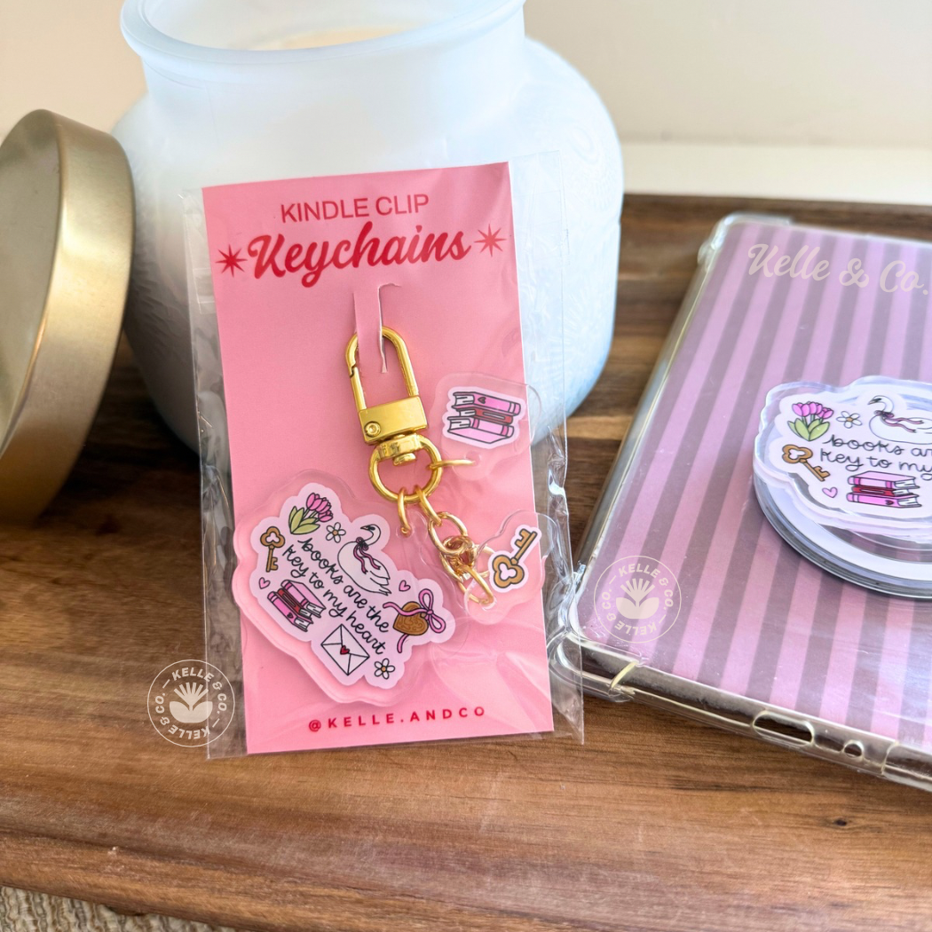 Book lover bag charm | kindle case charm | bookish keychain