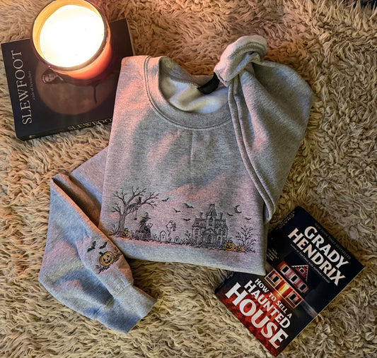 Reader's Haunted Mansion Embroidered Crewneck Sweatshirt