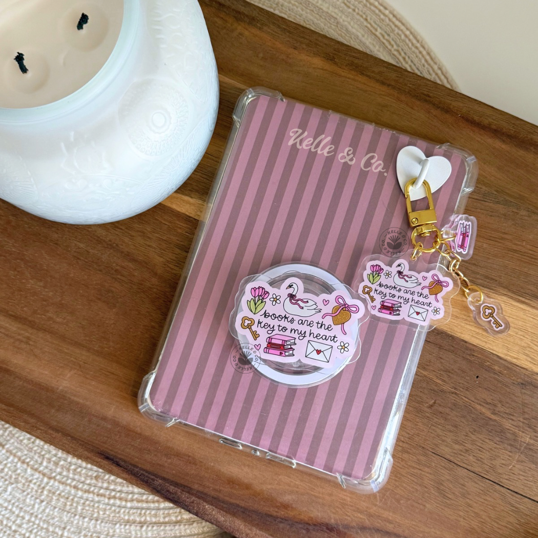 Book lover bag charm | kindle case charm | bookish keychain