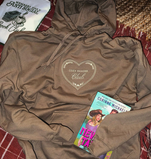 Cozy Reader Club Embroidered Hoodie 🤎📖