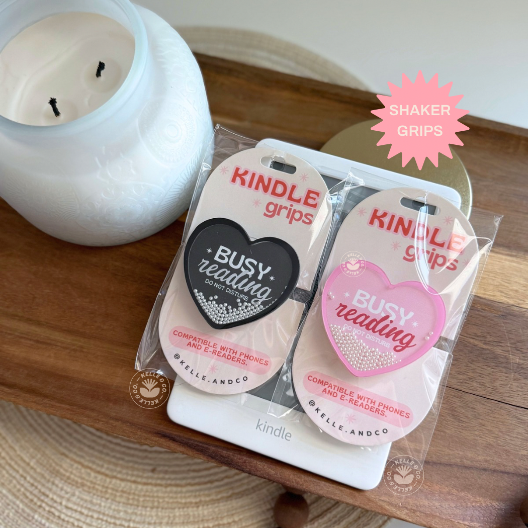 Pink Books; Kindle Grip